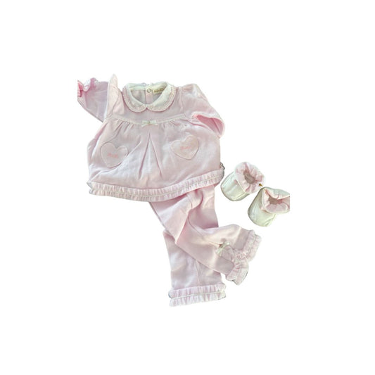 Completo "Primi Sogni" in Jersey di Cotone – Rosa Nuvola
