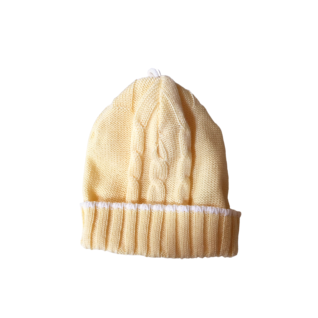 Cappellino lana merinos (8 colori) 1012 giallo