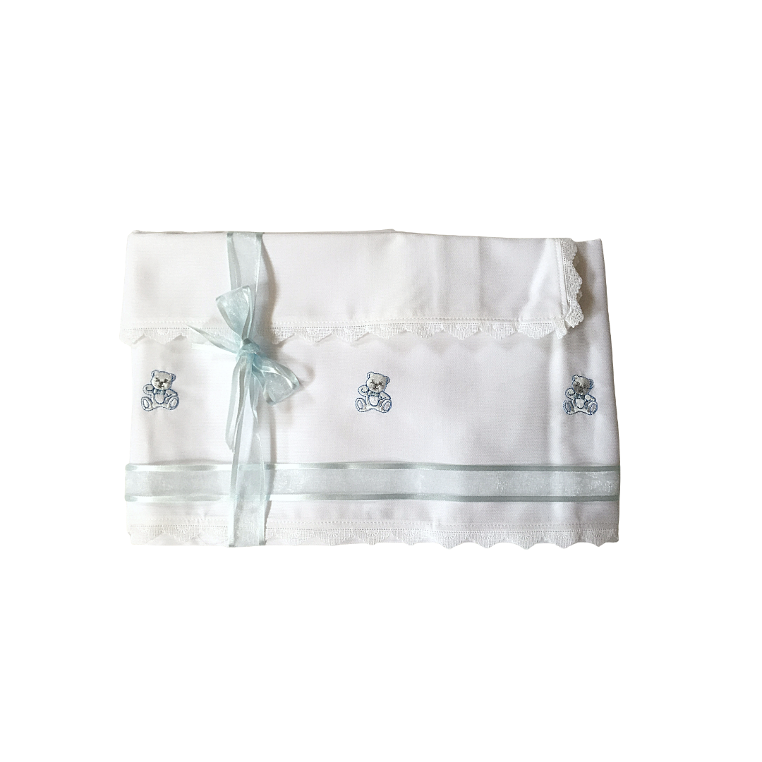 Set Lenzuolino 3 Pezzi Bianco/cielo 1016C