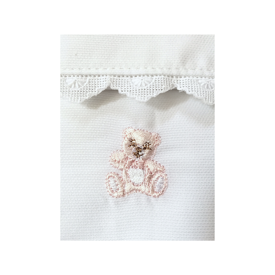 Set Lenzuolino 3 Pezzi Bianco/rosa 1016R