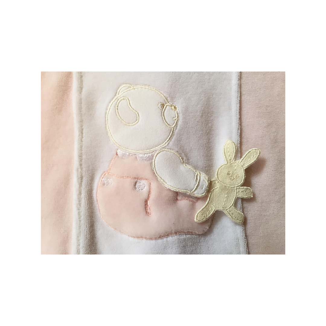 Tutina di ciniglia rosa/bianco 1085