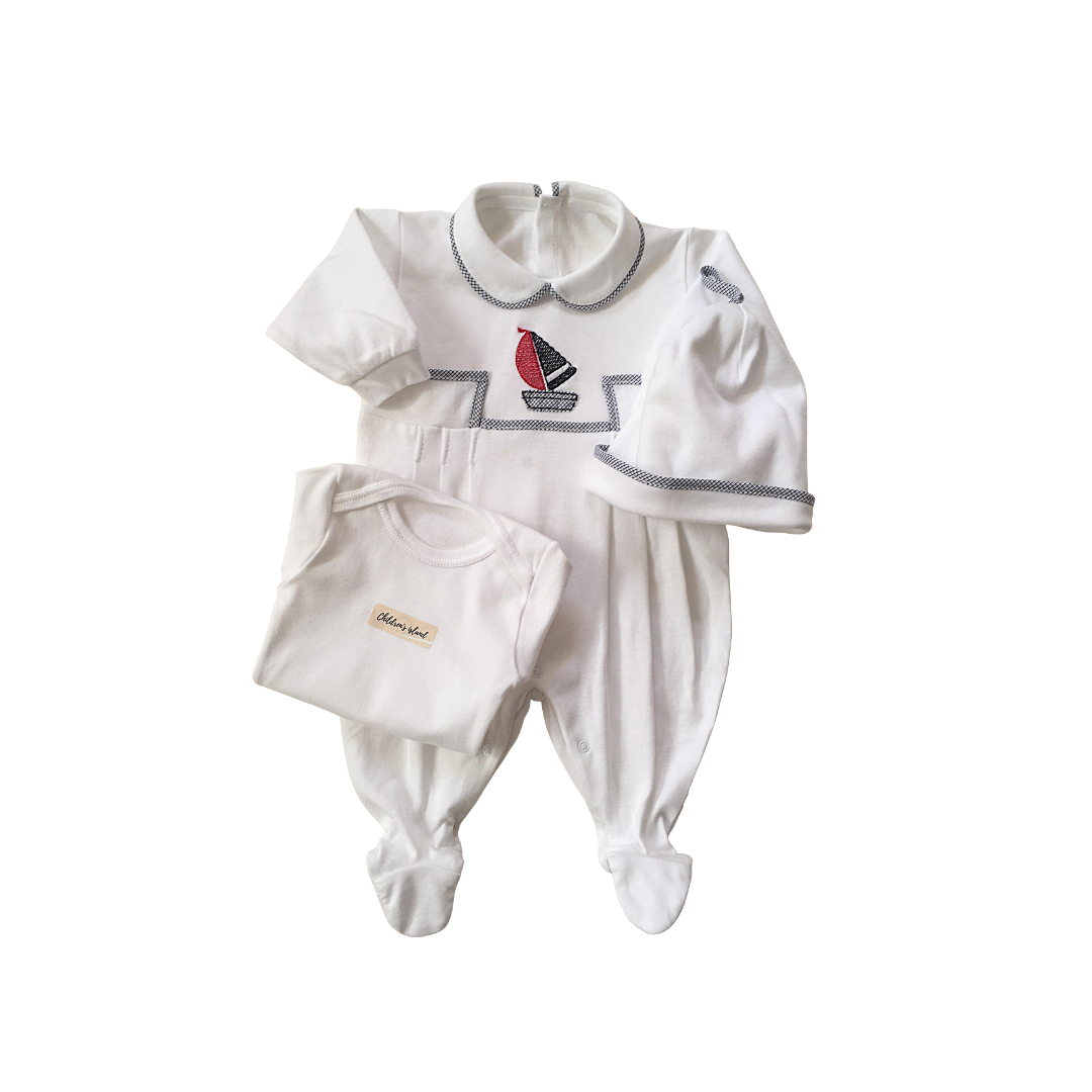 Tutina, cappellino e body per il tuo piccolo marinaio