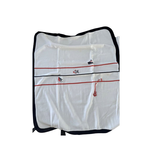 Dolci Nanna Marinara: Coperta Neonata in Maglia Intrecciata con Ricami Nautici