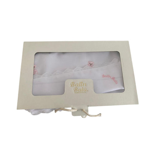 Set Lenzuolino 3 Pezzi  Bianco/rosa   1016R