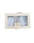 Tutina Neonato in Cotone  Celeste con Orsetto Ricamato, Cappellino e Scarpine - Set 3 Pezzi