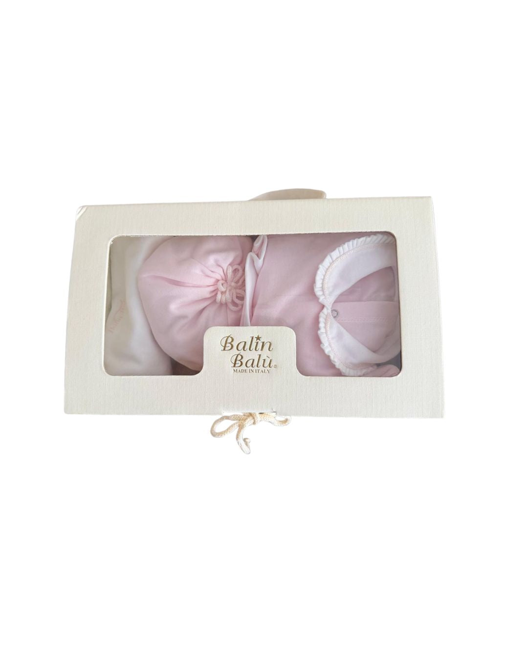 Completo neonato romantico in cotone bio in confezione regalo inclusa nel prezzo