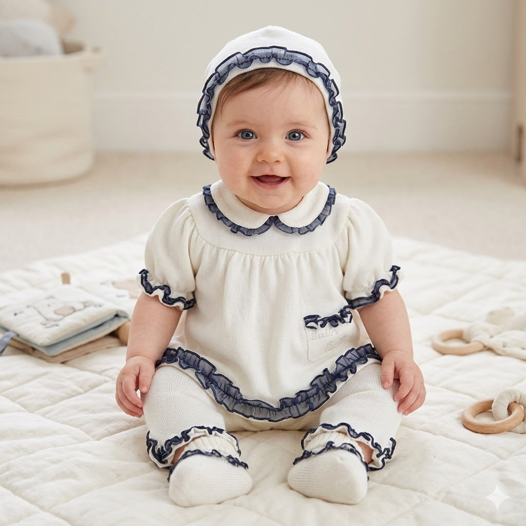 Set "Nuvola di Contrasti" – In Maglia con Profili Navy