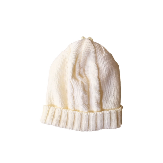 3 Cappellini in lana merinos panna