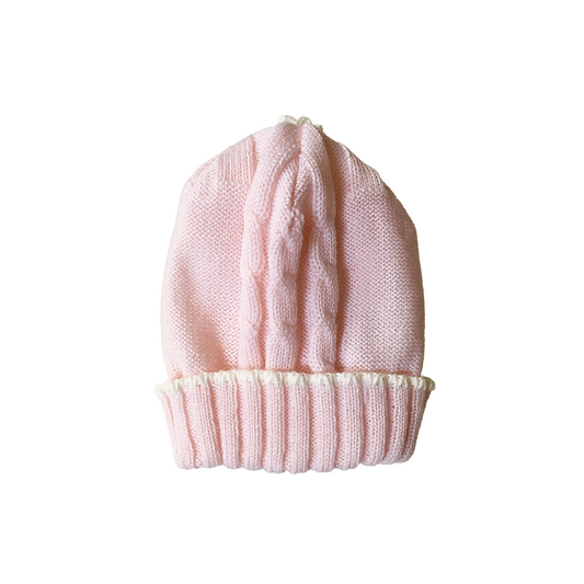 3 Cappellini in lana merinos rosa