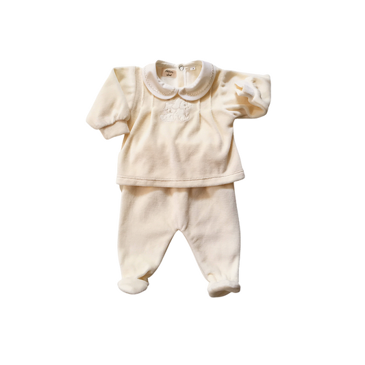 Coprifasce e ghettina di ciniglia panna 1091