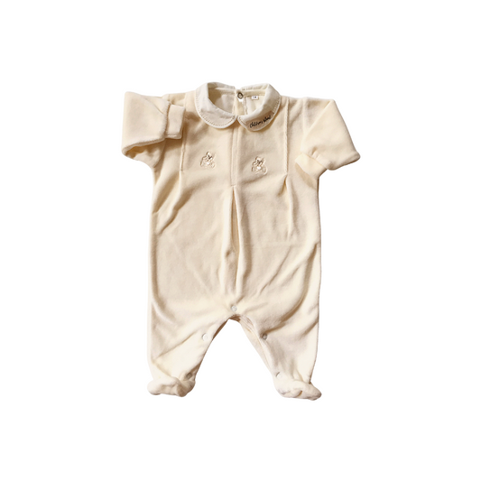 Tutina di ciniglia panna 1014P 1 mese