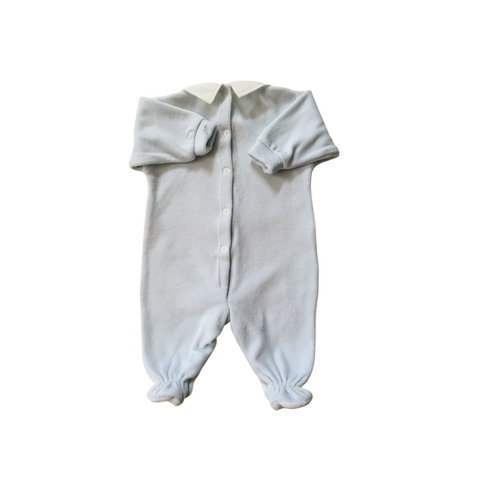 Tutina di ciniglia cielo/bianco 1083