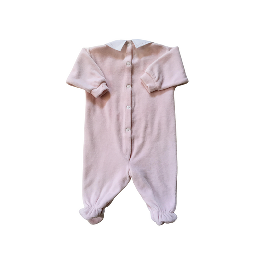 Tutina di ciniglia rosa/bianco 1085