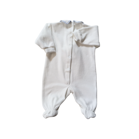 Tutina di ciniglia bianco/cielo 1087