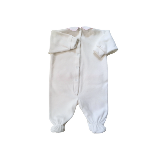 Tutina di ciniglia bianco/rosa 1088