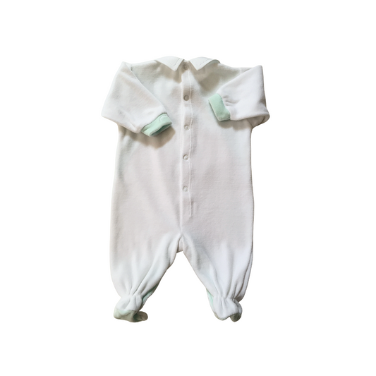 Tutina di ciniglia bianco/verde 1096