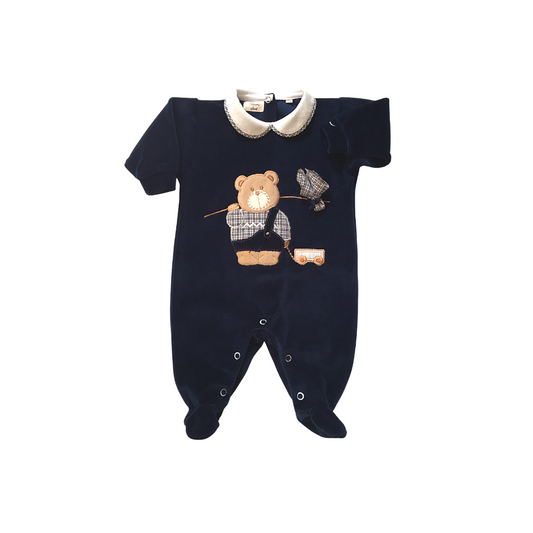 Tutina di ciniglia blu 1097